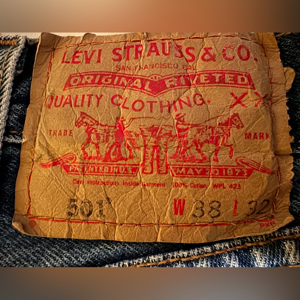 Levi's Blue Denim Jeans with Brown Patch